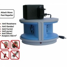  Attack Wave Pest Repeller, dispozitiv pentru indepartarea rozatoarelor si a insectelor, 450 mp.